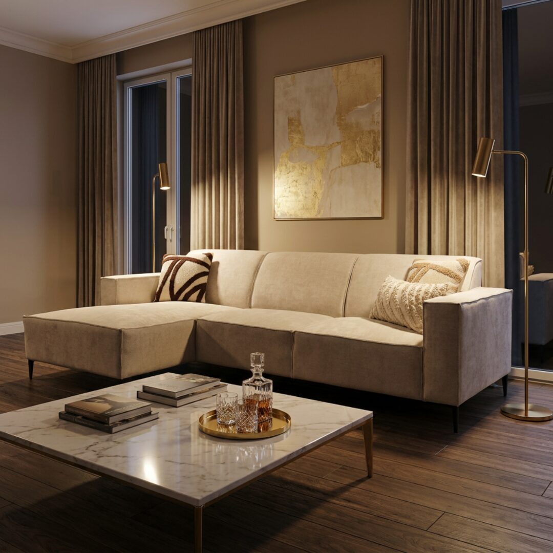 Hoekbank Milaan Links Beige