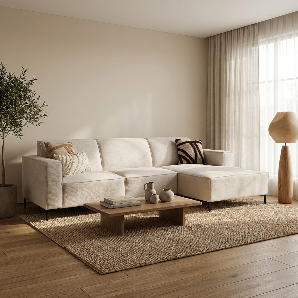 Hoekbank Milaan Rechts Beige