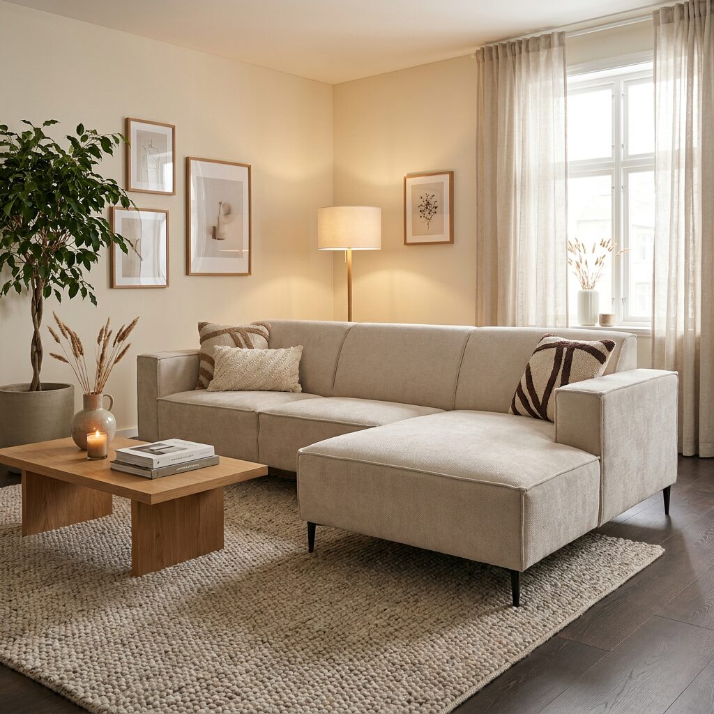 Hoekbank Milaan Rechts Beige