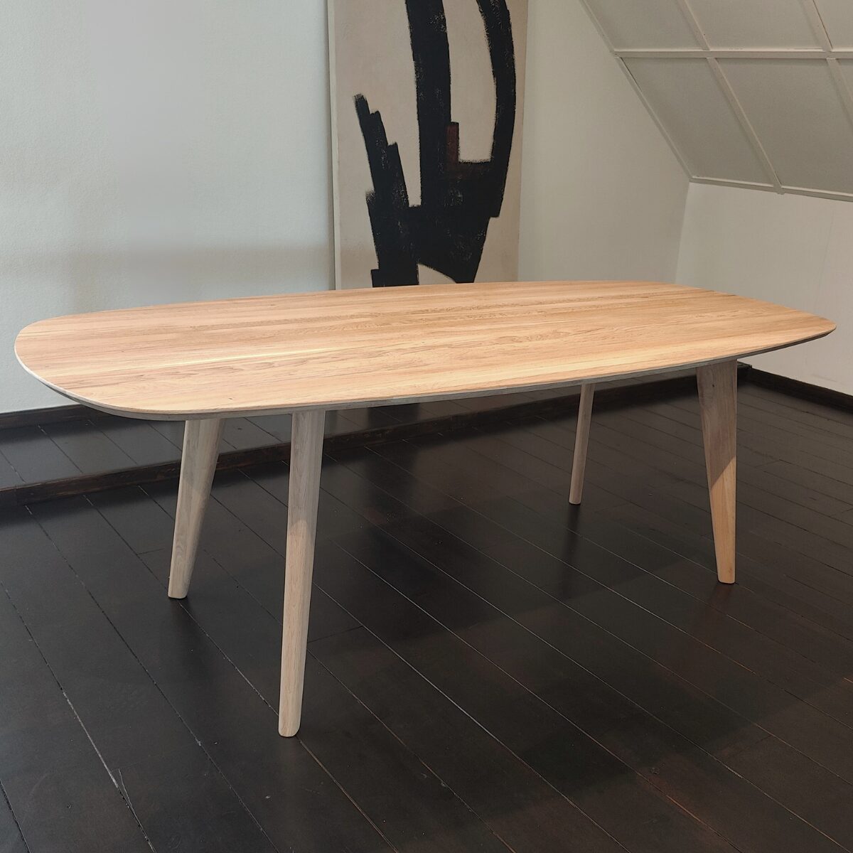 Eettafel Trapani Deens Ovaal 200×100| Hoekpoten | Naturel