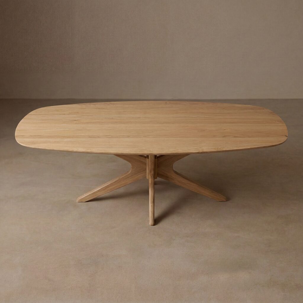 Eettafel Trapani Deens Ovaal 180×100 | Spiderpoot | Naturel