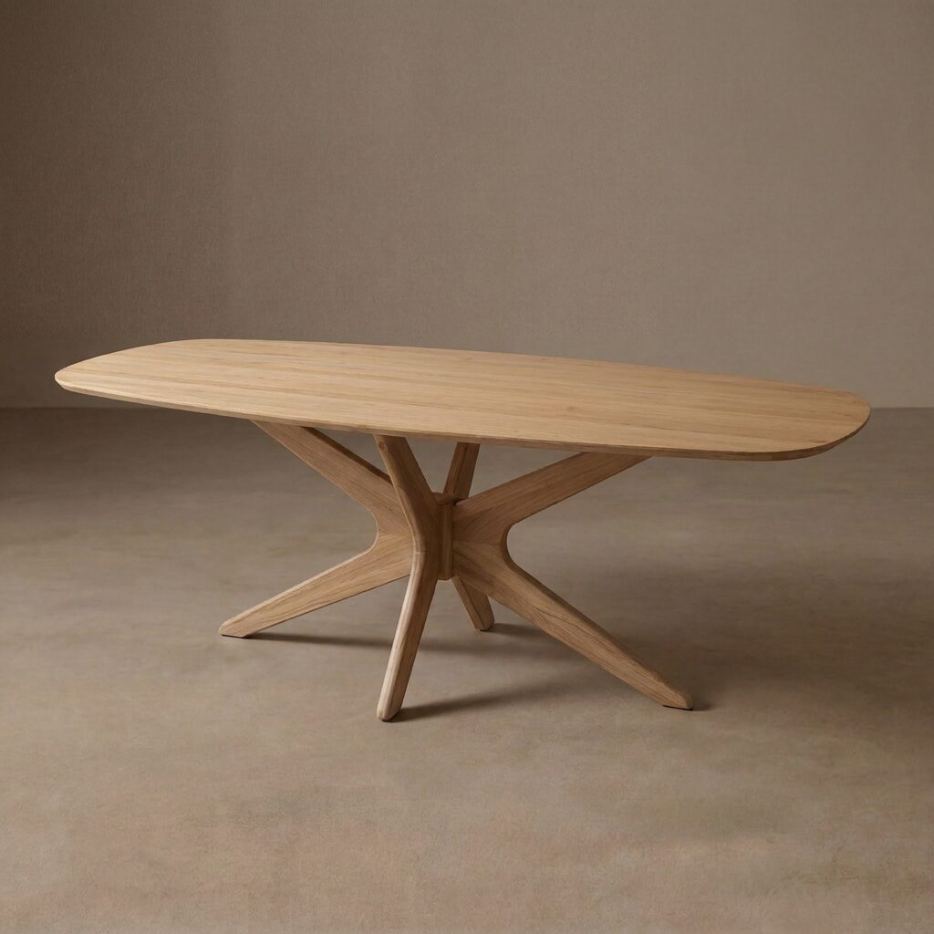 Eettafel Trapani Deens Ovaal 180×100 | Spiderpoot | Naturel