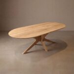 Eettafel Trapani Plat Ovaal 220×100 | Spiderpoot | Naturel
