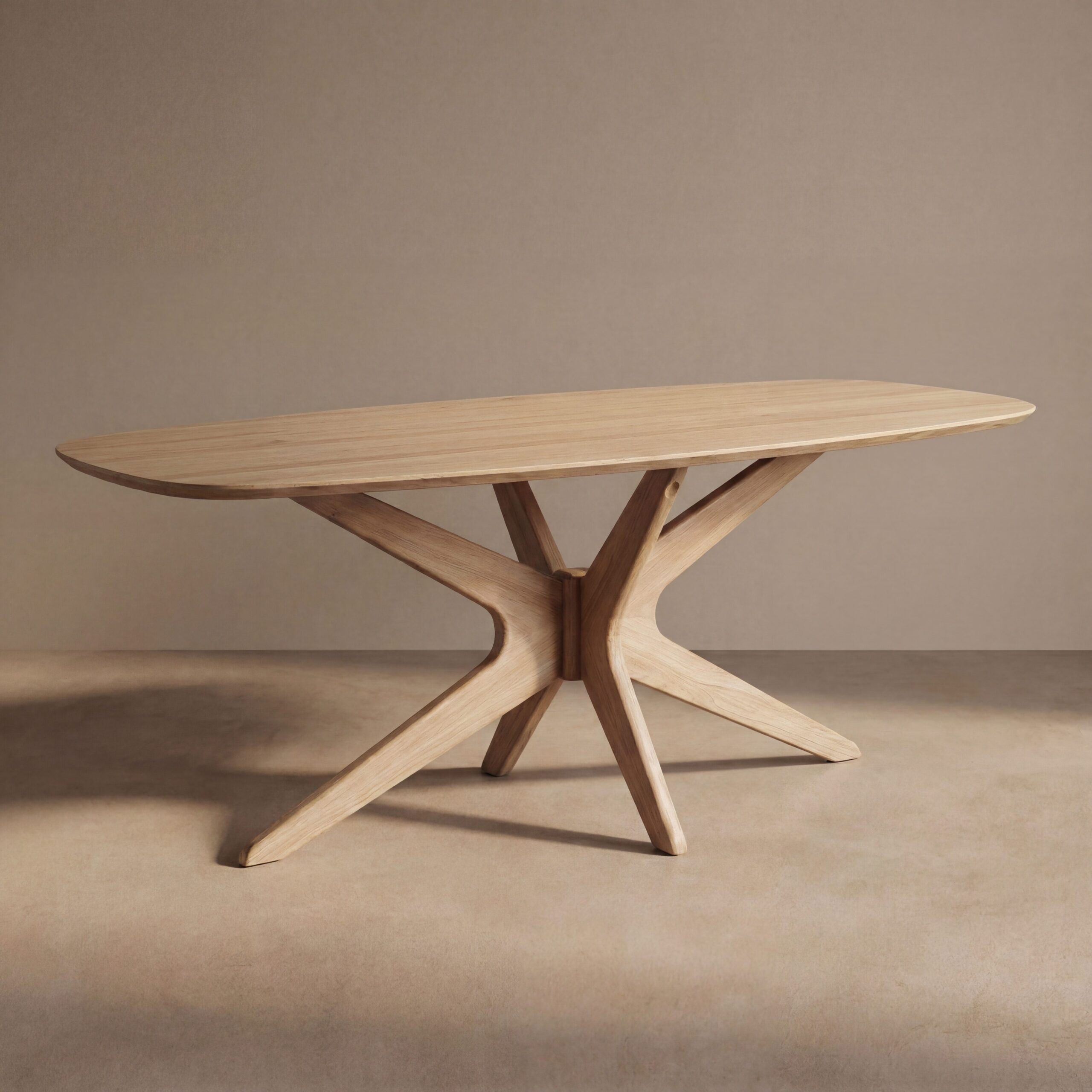 Eettafel Trapani Deens Ovaal 180×100 | Spiderpoot | Naturel