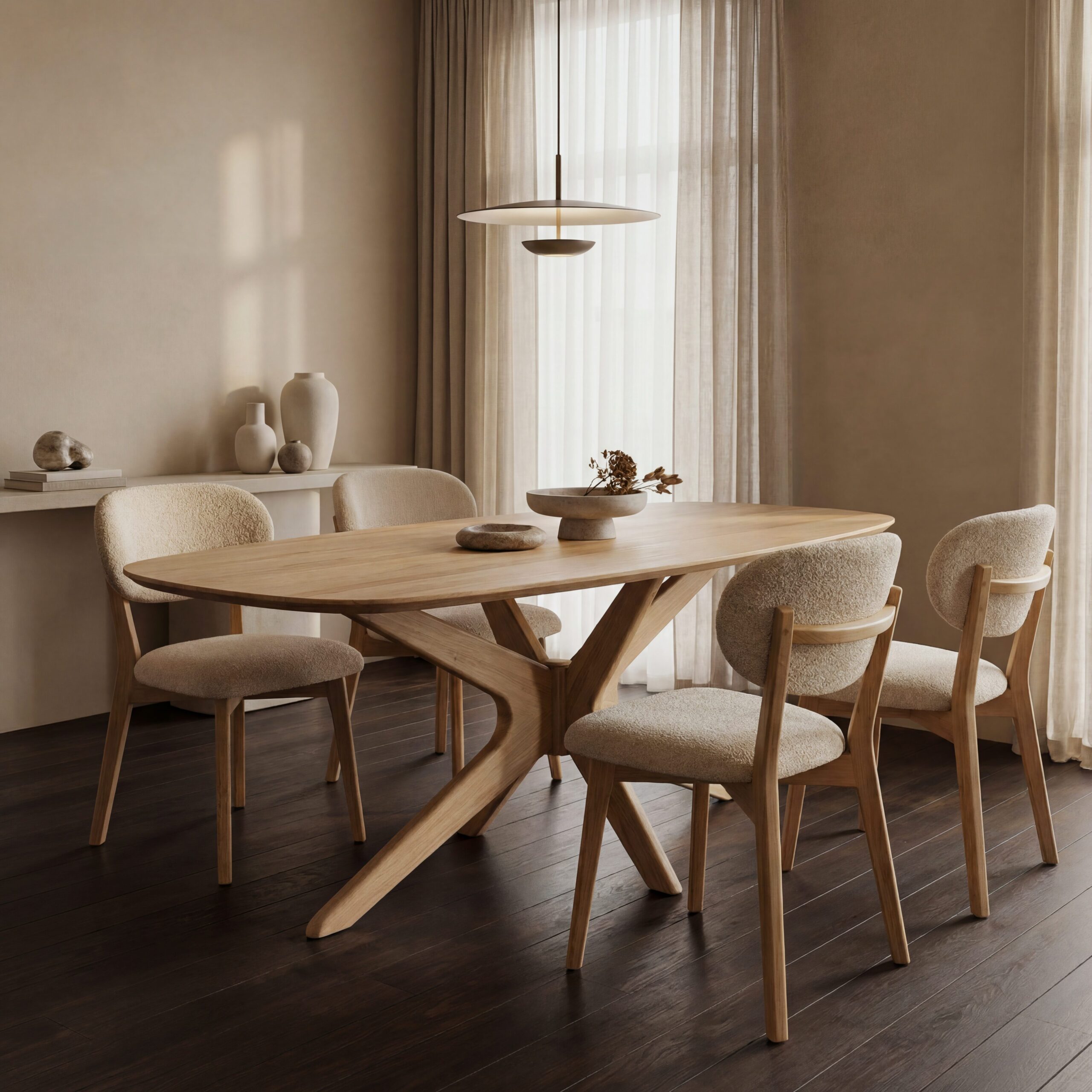 Eettafel Trapani Deens Ovaal 180×100 | Spiderpoot | Naturel