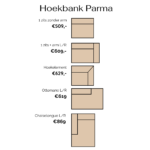 Hoekbank Parma | Modulair | Beschikbaar in >100 kleuren