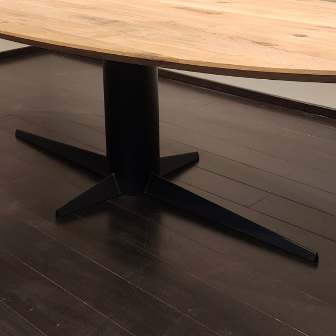 Eettafel Menfi Deens Ovaal 40mm | 200×100 | Kolompoot | Maatwerk Mogelijk