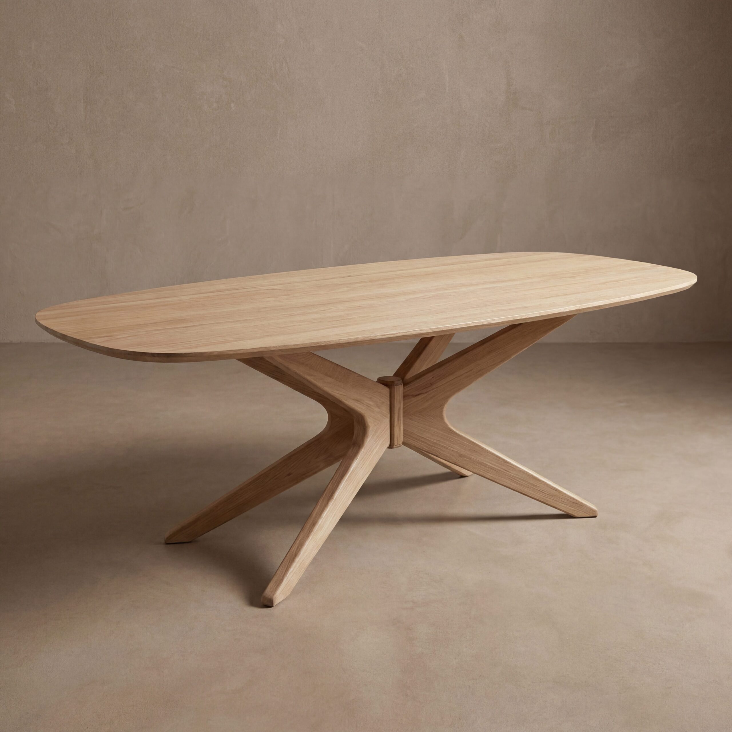Eettafel Trapani Deens Ovaal 240×100| Kruispoot | Naturel