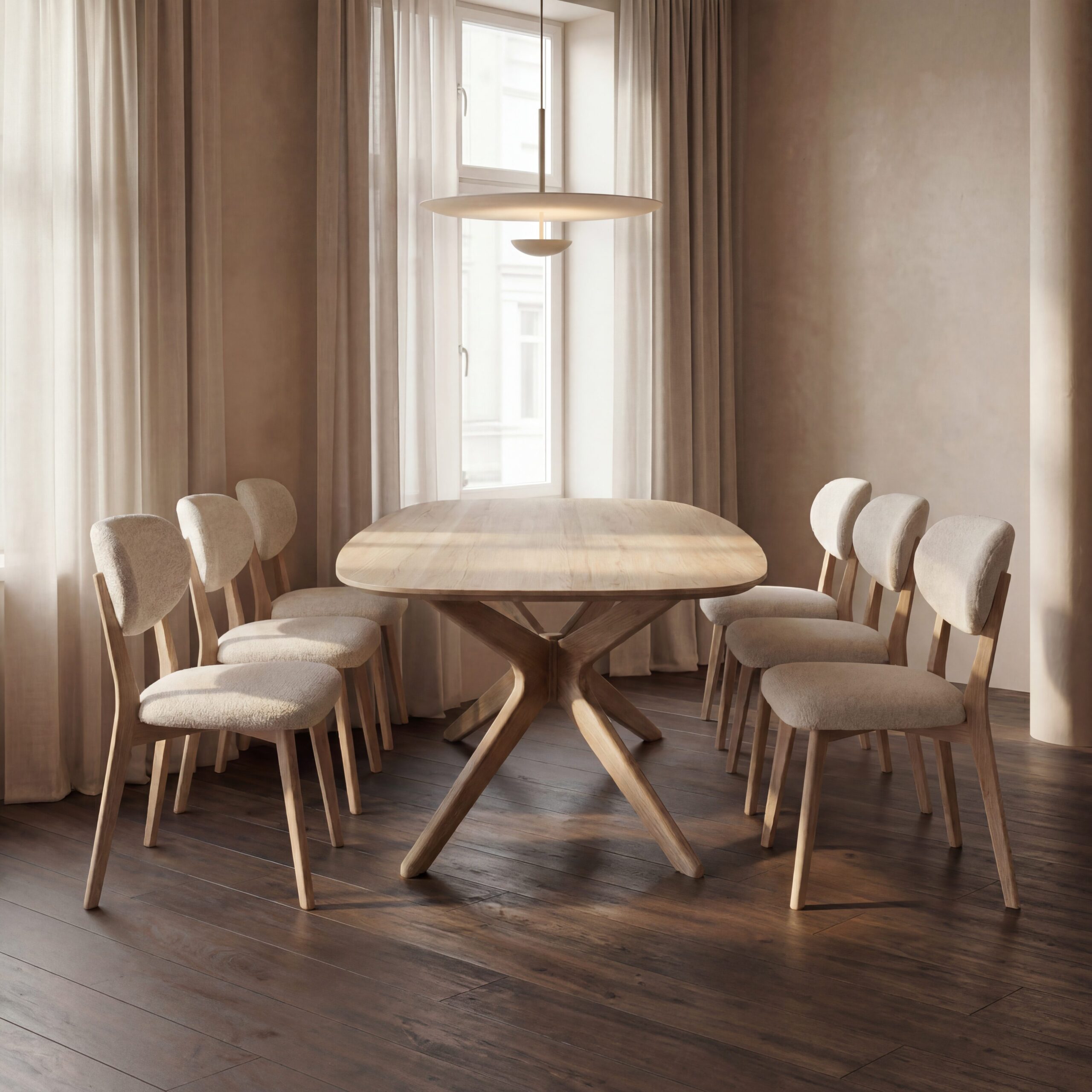 Eettafel Trapani Deens Ovaal 240×100| Kruispoot | Naturel