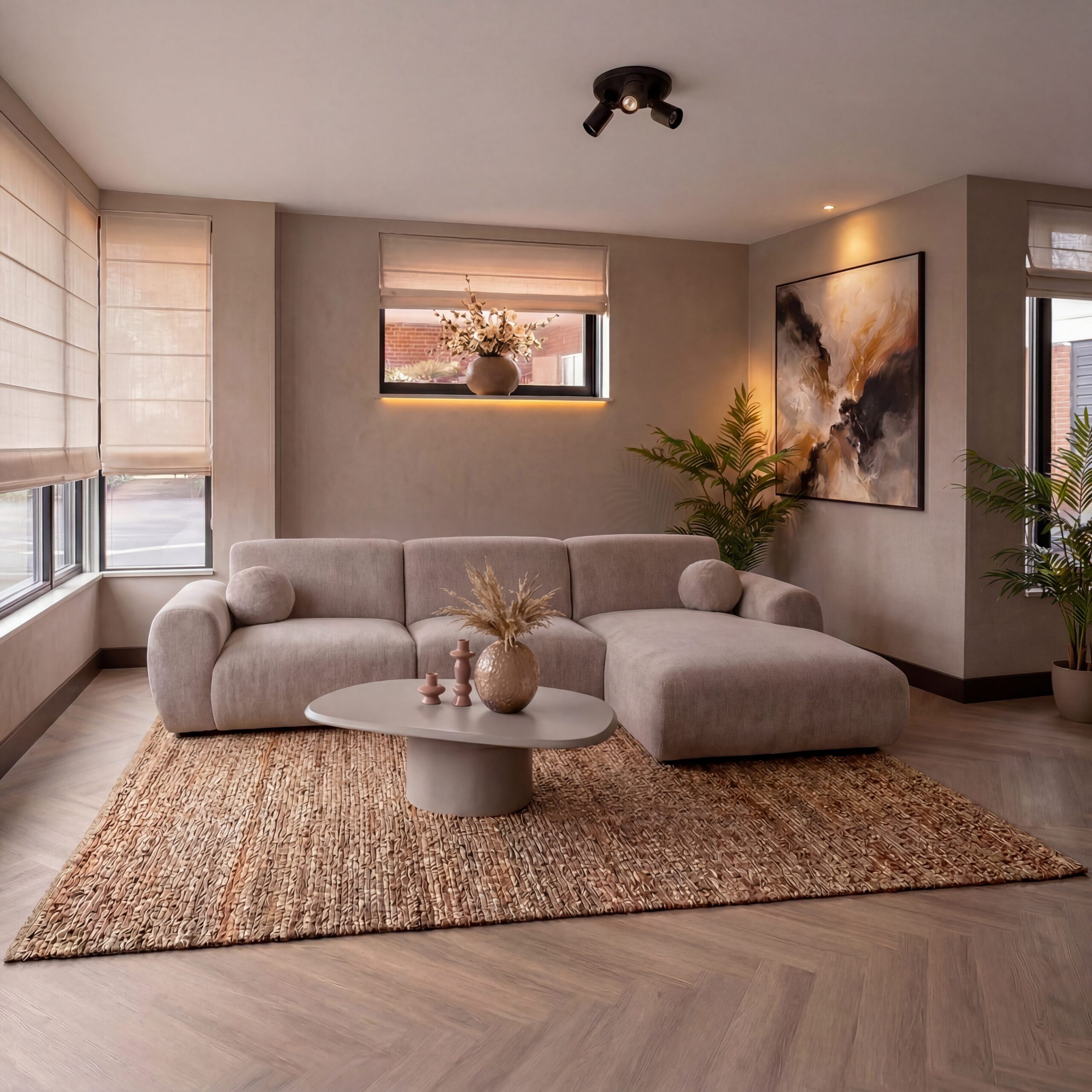 Hoekbank Nova Taupe Rechts