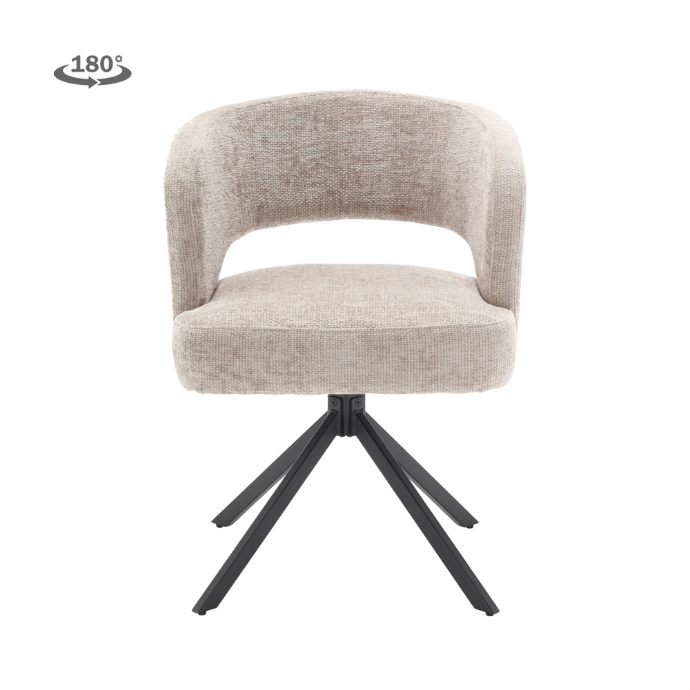 Stoel Mura | Beige | Zwart Frame