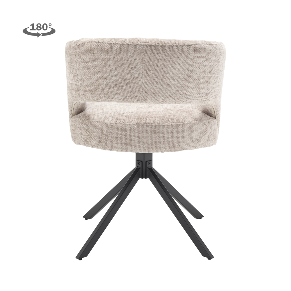 Stoel Mura | Beige | Zwart Frame