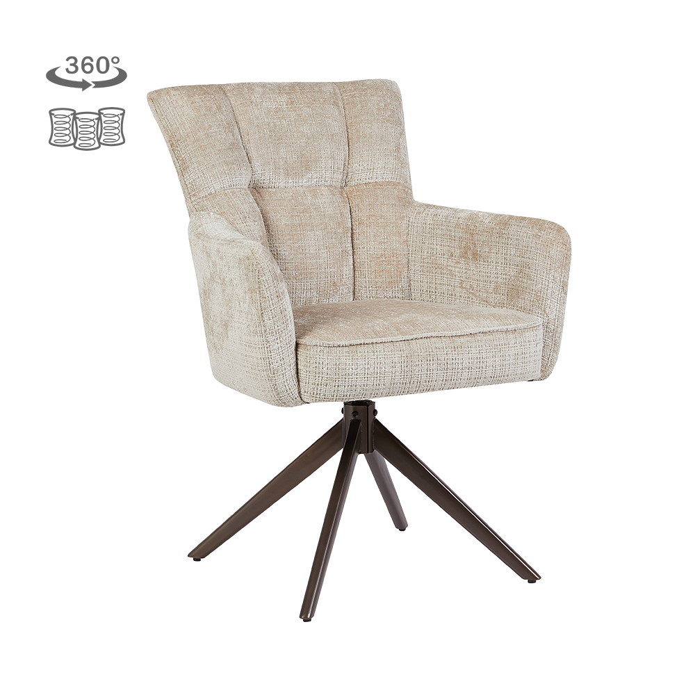 Stoel Bardi | Beige | Brons Frame