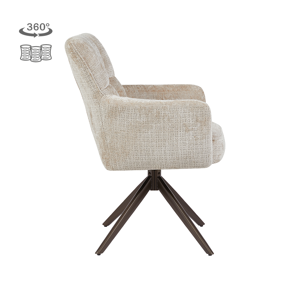 Stoel Bardi | Beige | Brons Frame