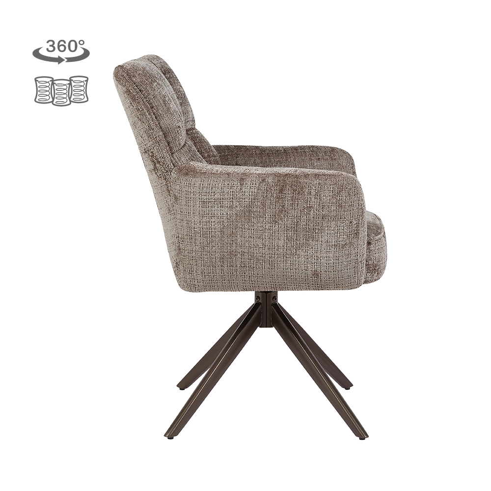 Stoel Bardi | Taupe | Brons Frame