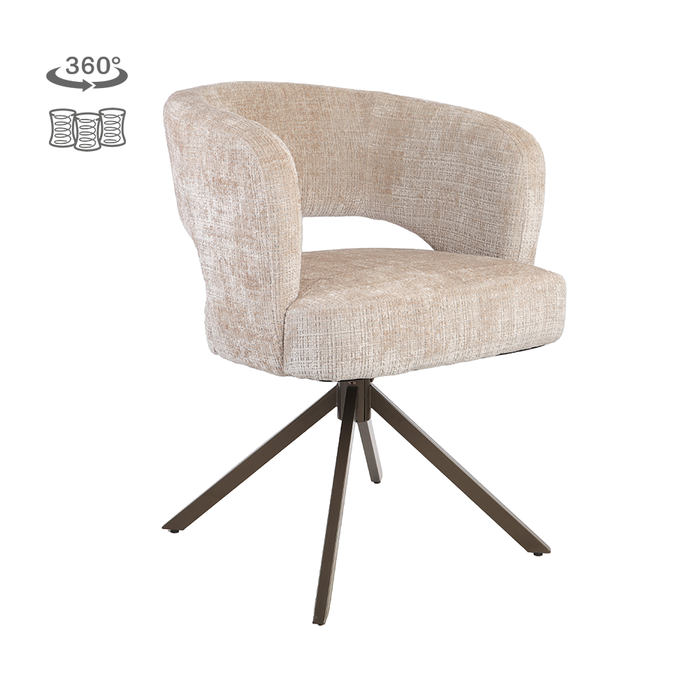 Stoel Mura | Beige | Brons Frame