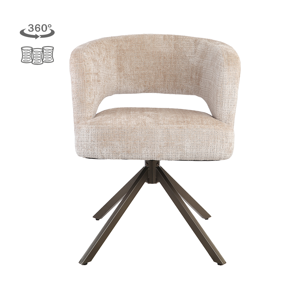 Stoel Mura | Beige | Brons Frame