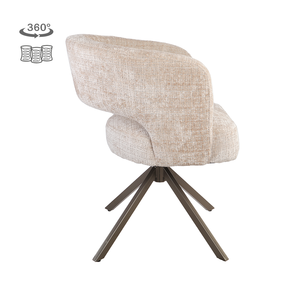 Stoel Mura | Beige | Brons Frame