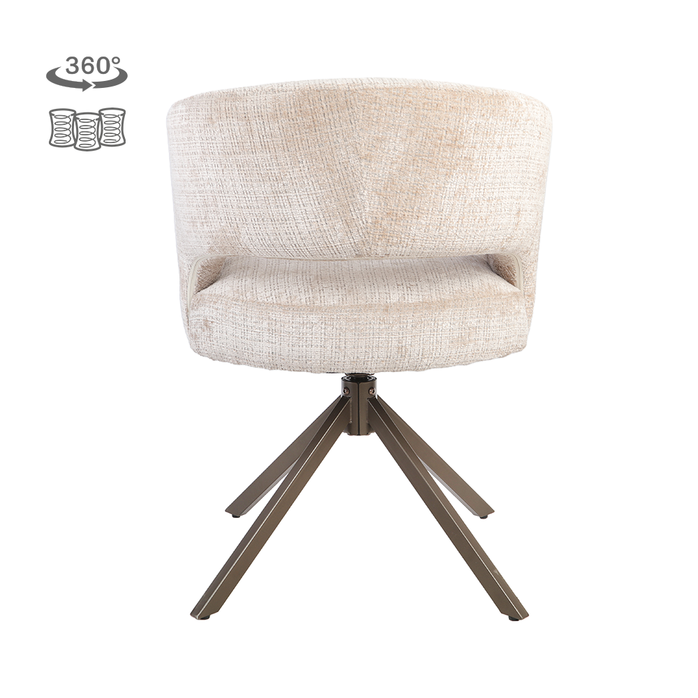 Stoel Mura | Beige | Brons Frame